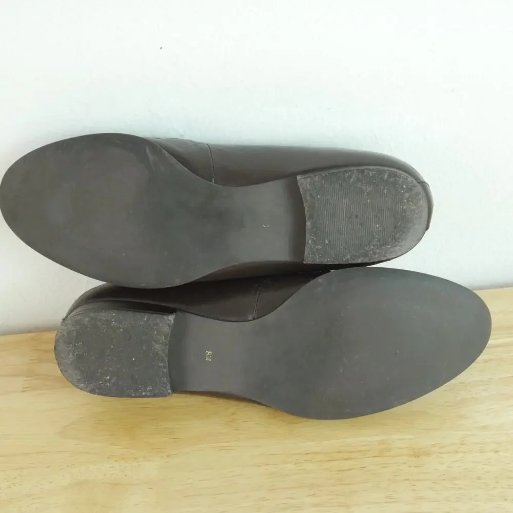Vintage 8 Woven Leather Tassel‎ Loafers Preppy Slip On Flats Heritage Brown 90s
